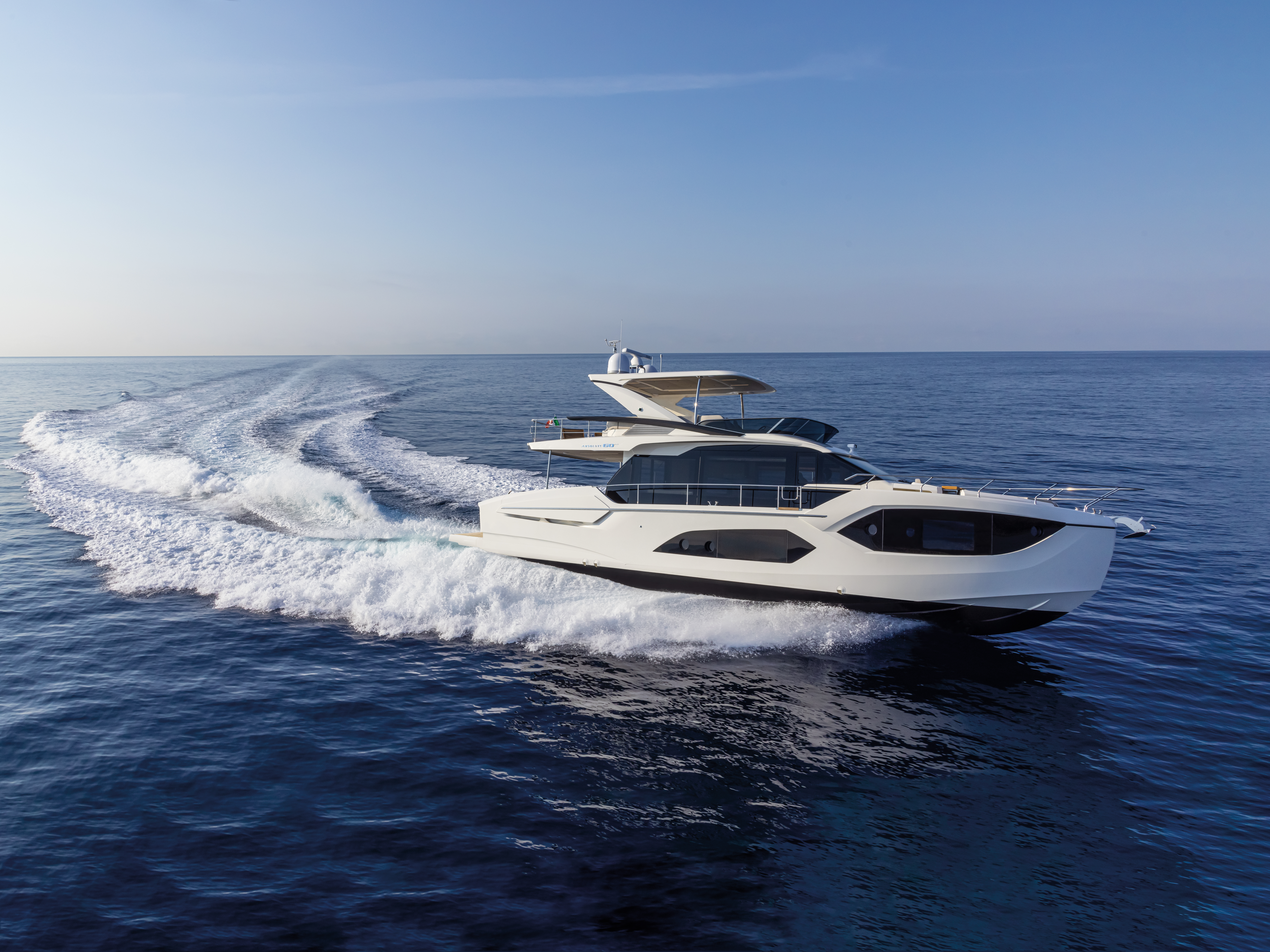 60 FLY starboard illuminated at sunset