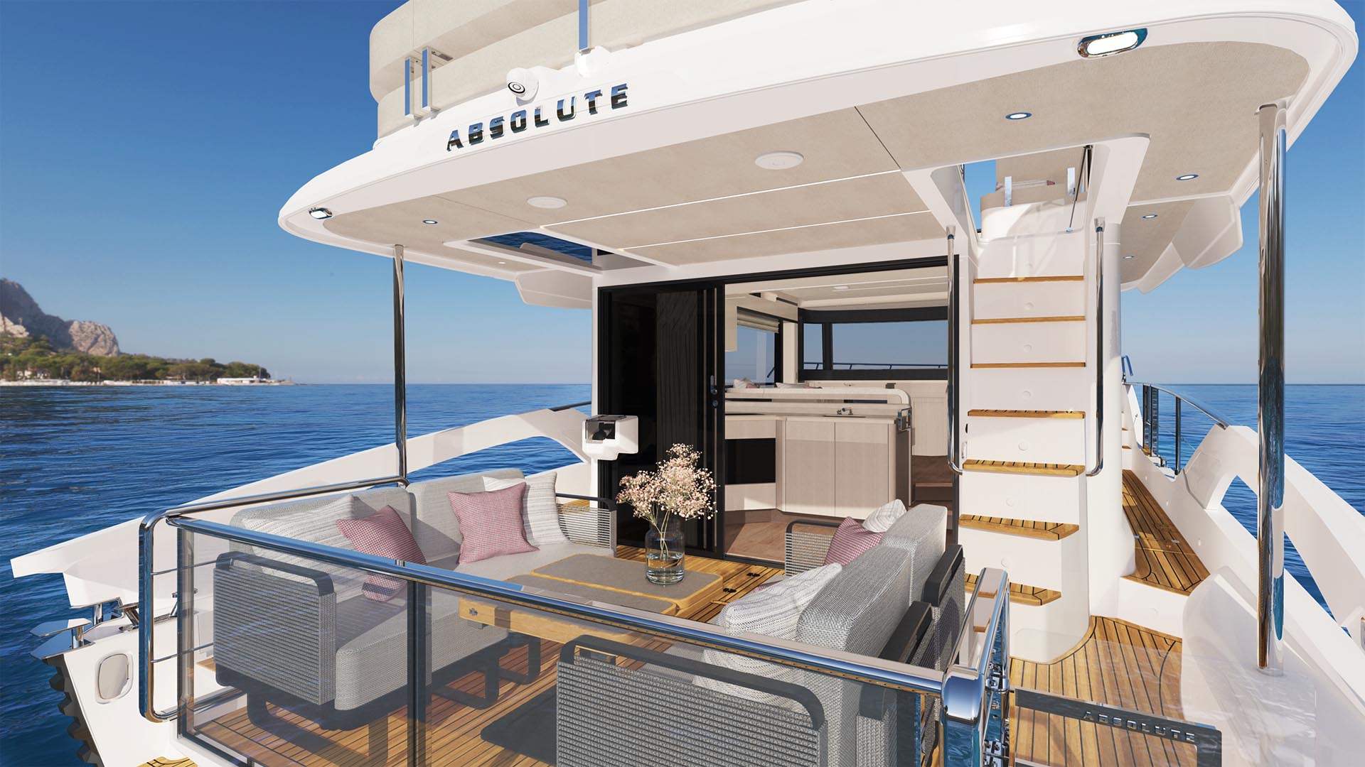 Navetta 50 Calypso — starboard profile render