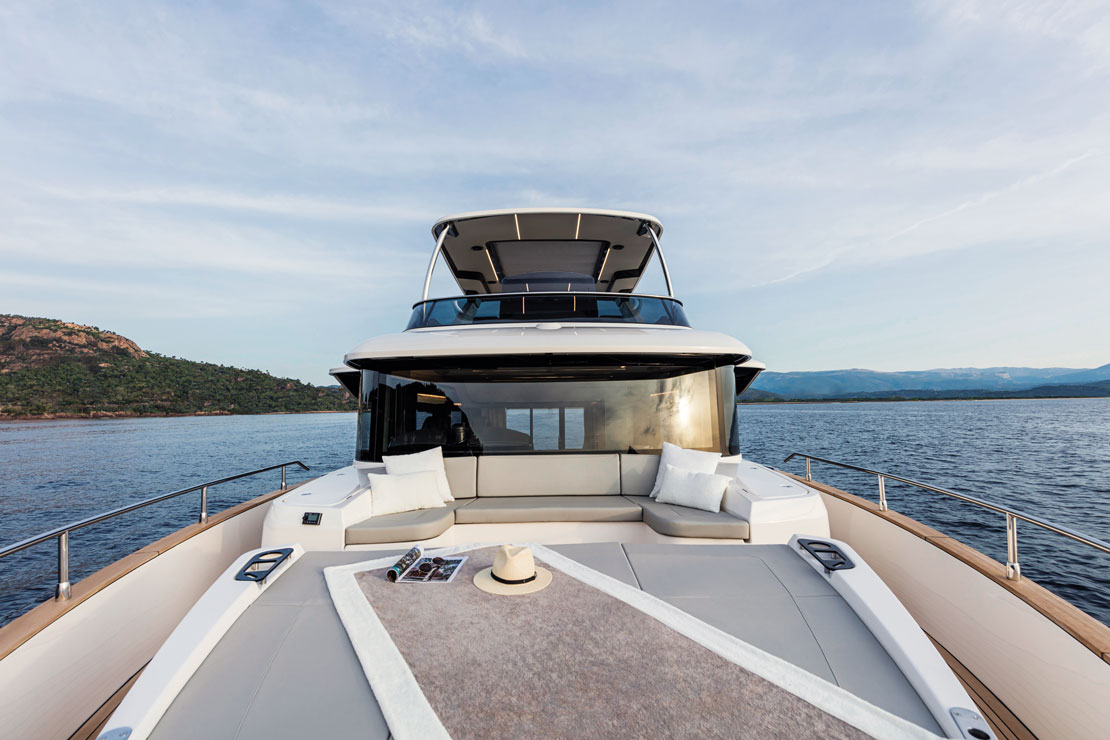 Navetta 58 en-suite bathroom with sea view window