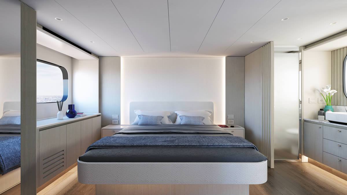 Navetta 62 main saloon lounge and TV