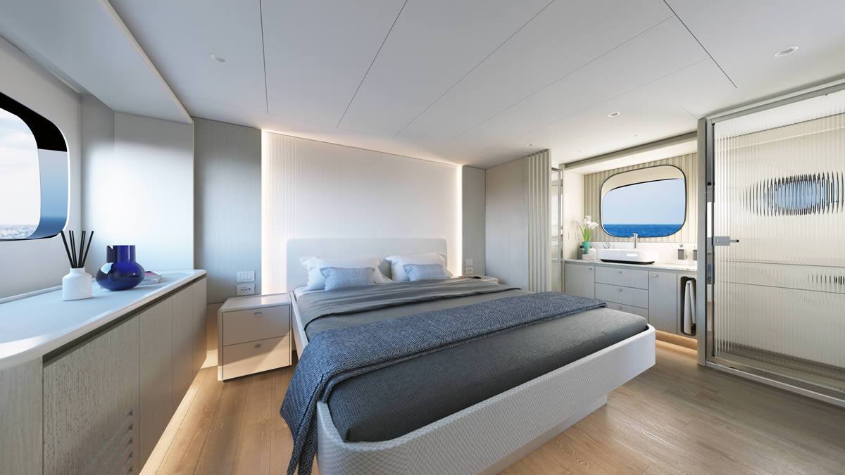 Navetta 62 galley and dining table