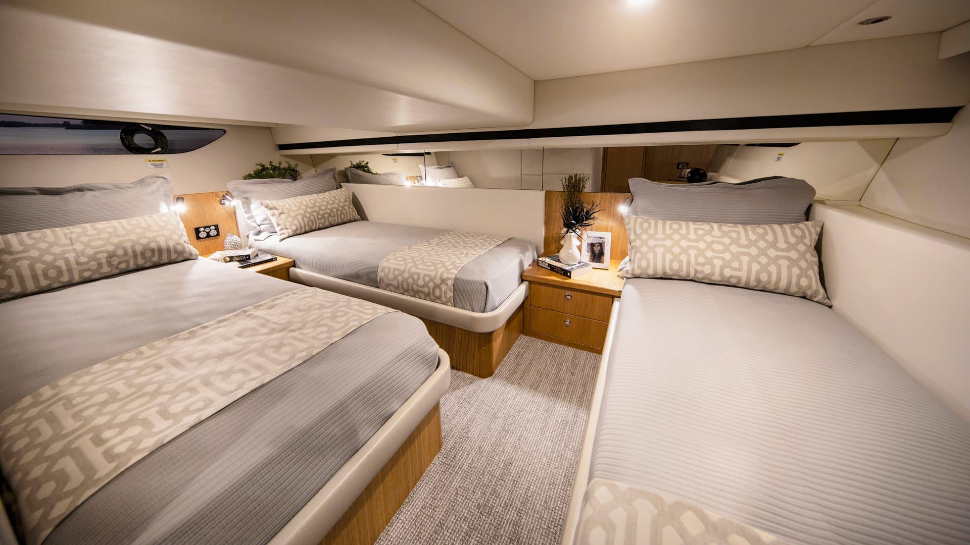 Riviera 395 SUV – RIviera 395 SUV Aft Stateroom Satin Oak Timber Finish 02