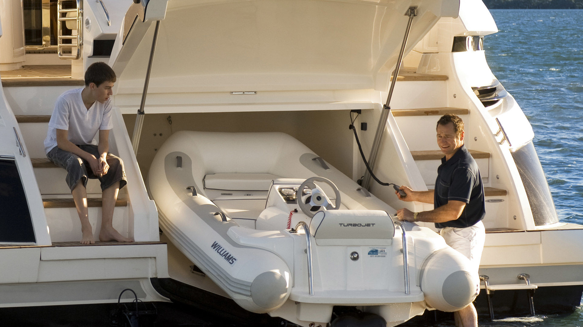 Riviera 6000 SY – Riviera 6000 Sport Yacht Platinum Edition Tender Garage 01
