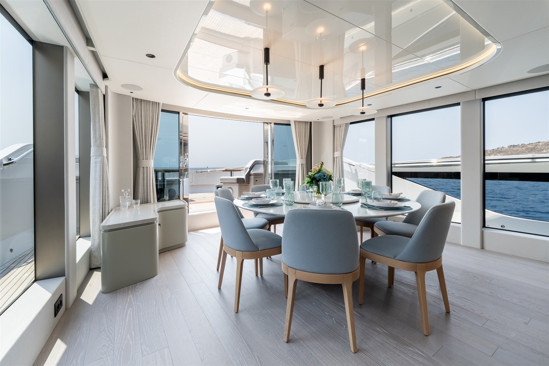 82 Ocean Enclosed main deck on-deck stateroom option