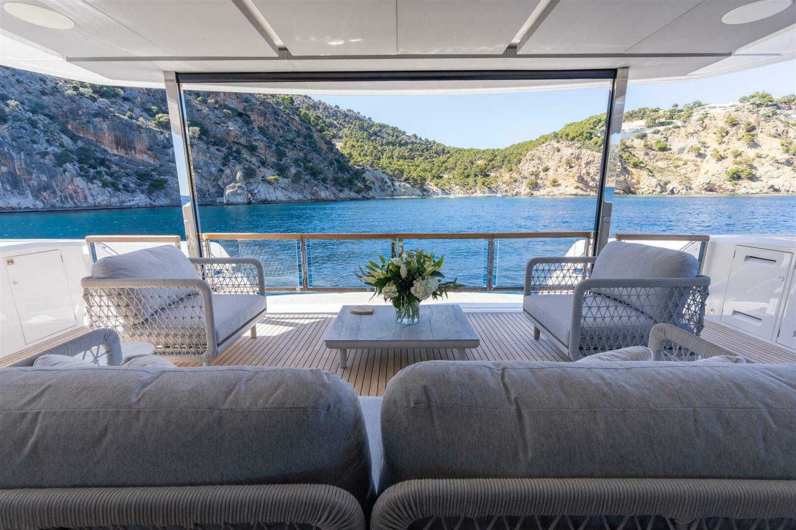 90 Ocean Enclosed — night lighting exterior