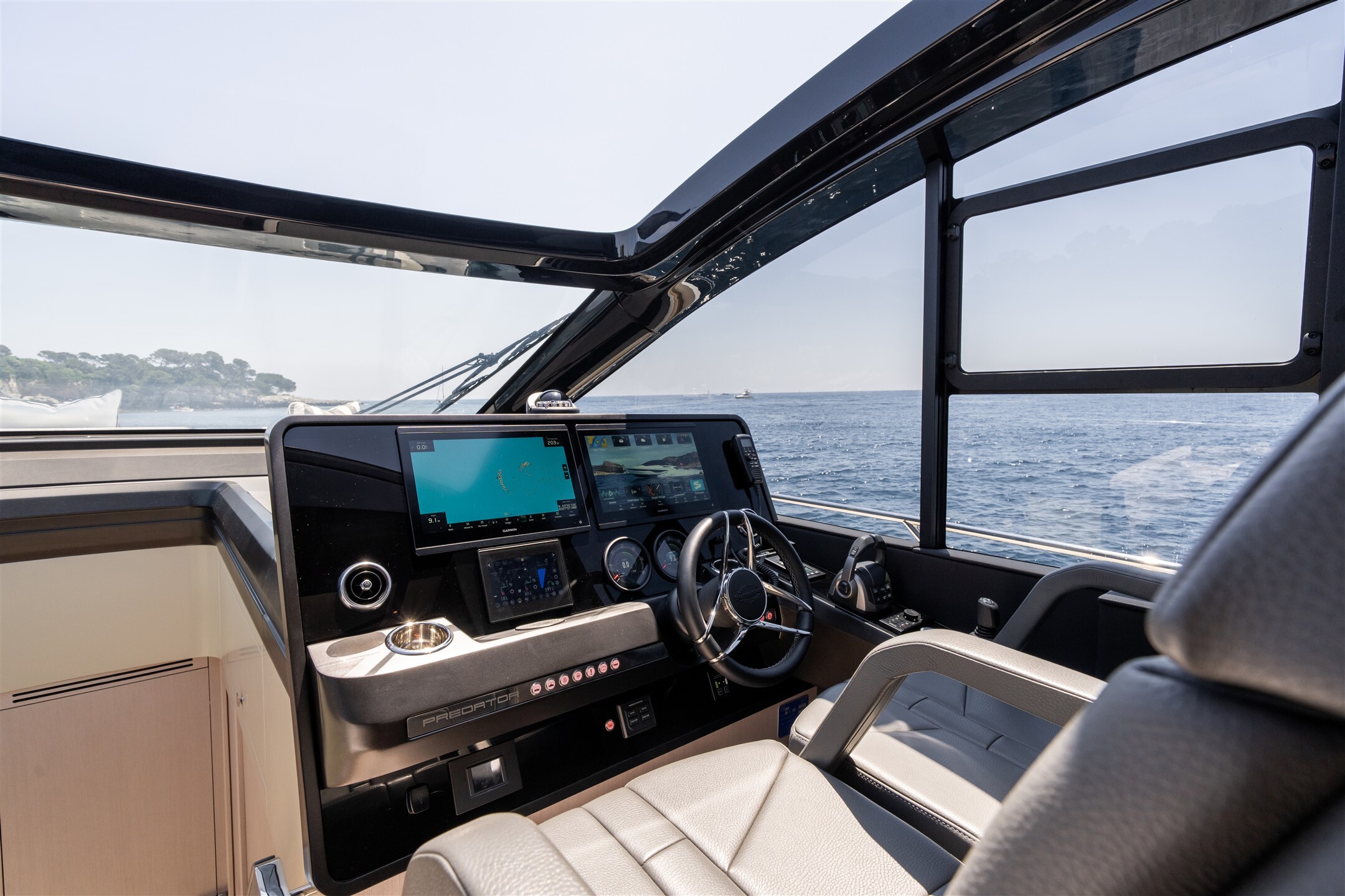 Predator 55 — helm and dashboard