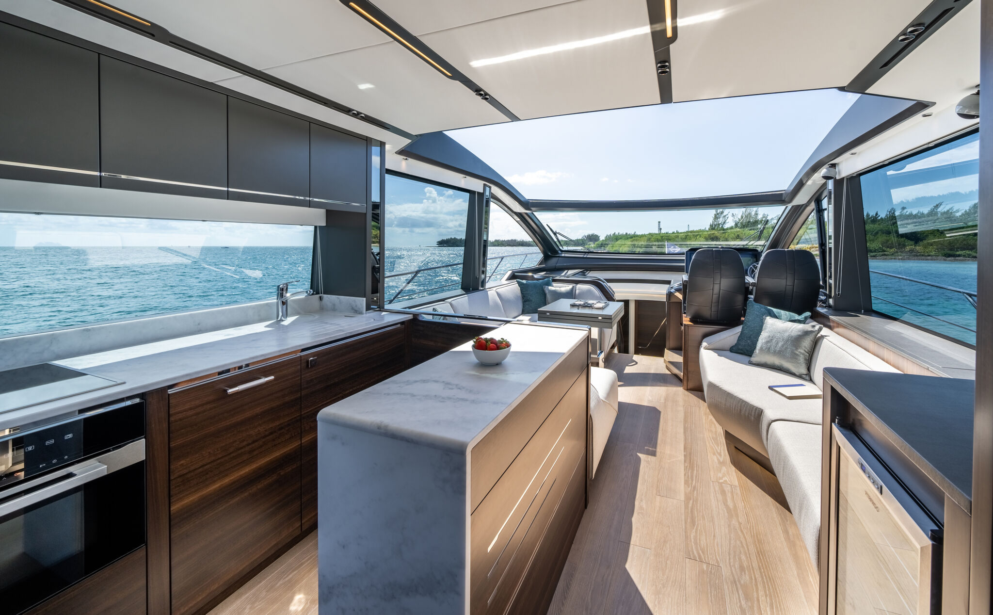 Predator 65 — engine room, orderly layout, Volvo D13 diesels